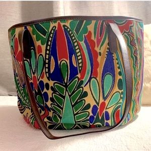 Neiman Marcus Multicolored Floral Tote